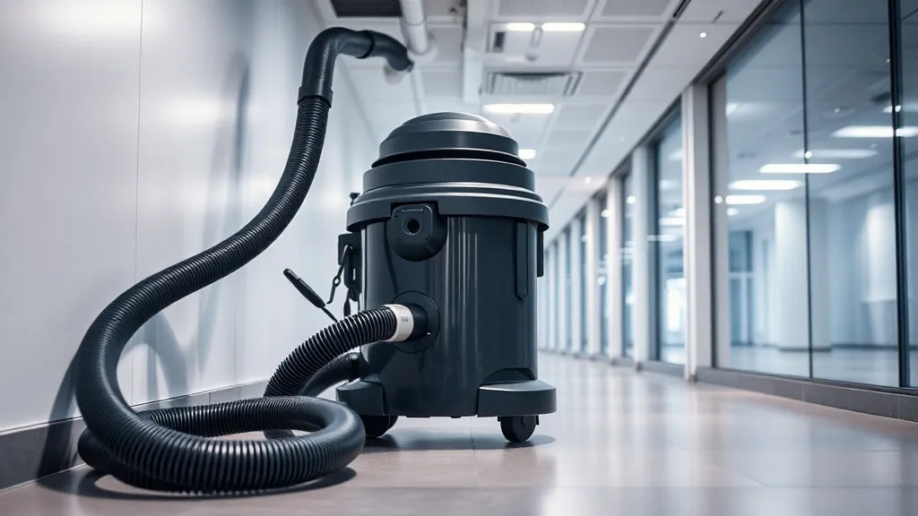 Professional industrial vacuum cleaner in a modern office co